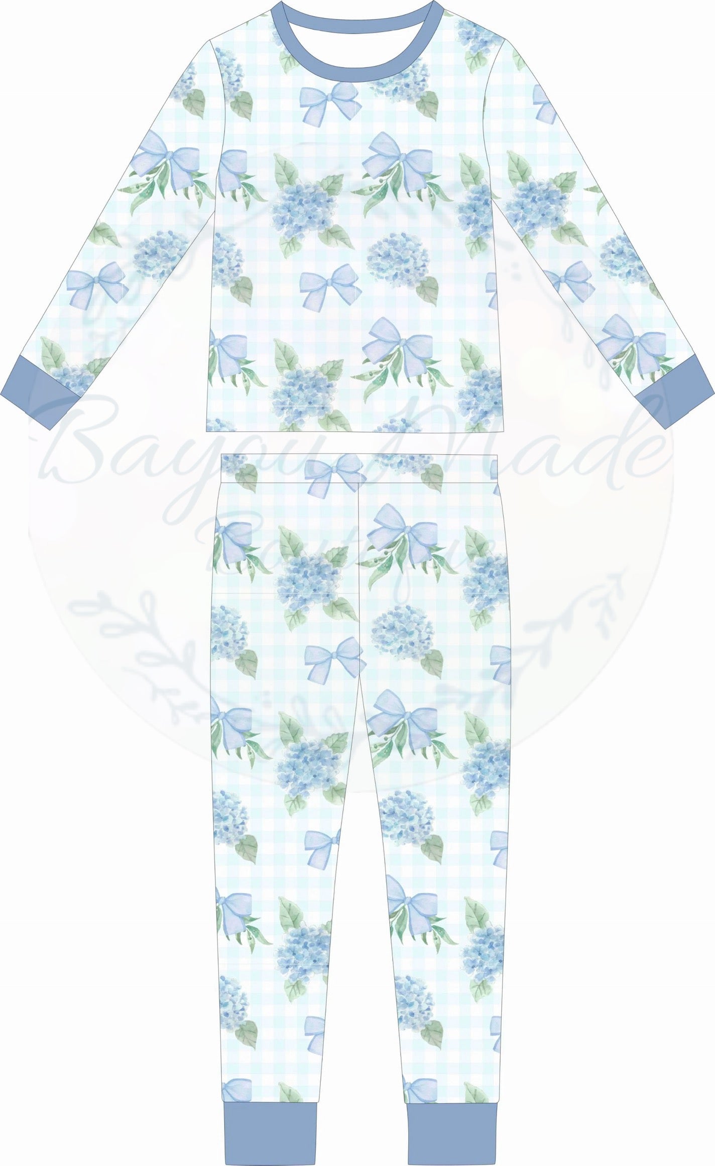 Bedtime blossoms & bows bamboo 2 piece set