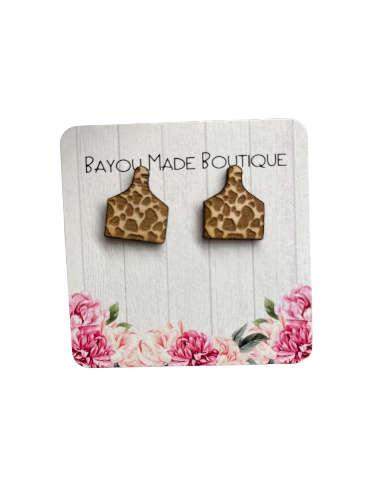 Cow print earrings
