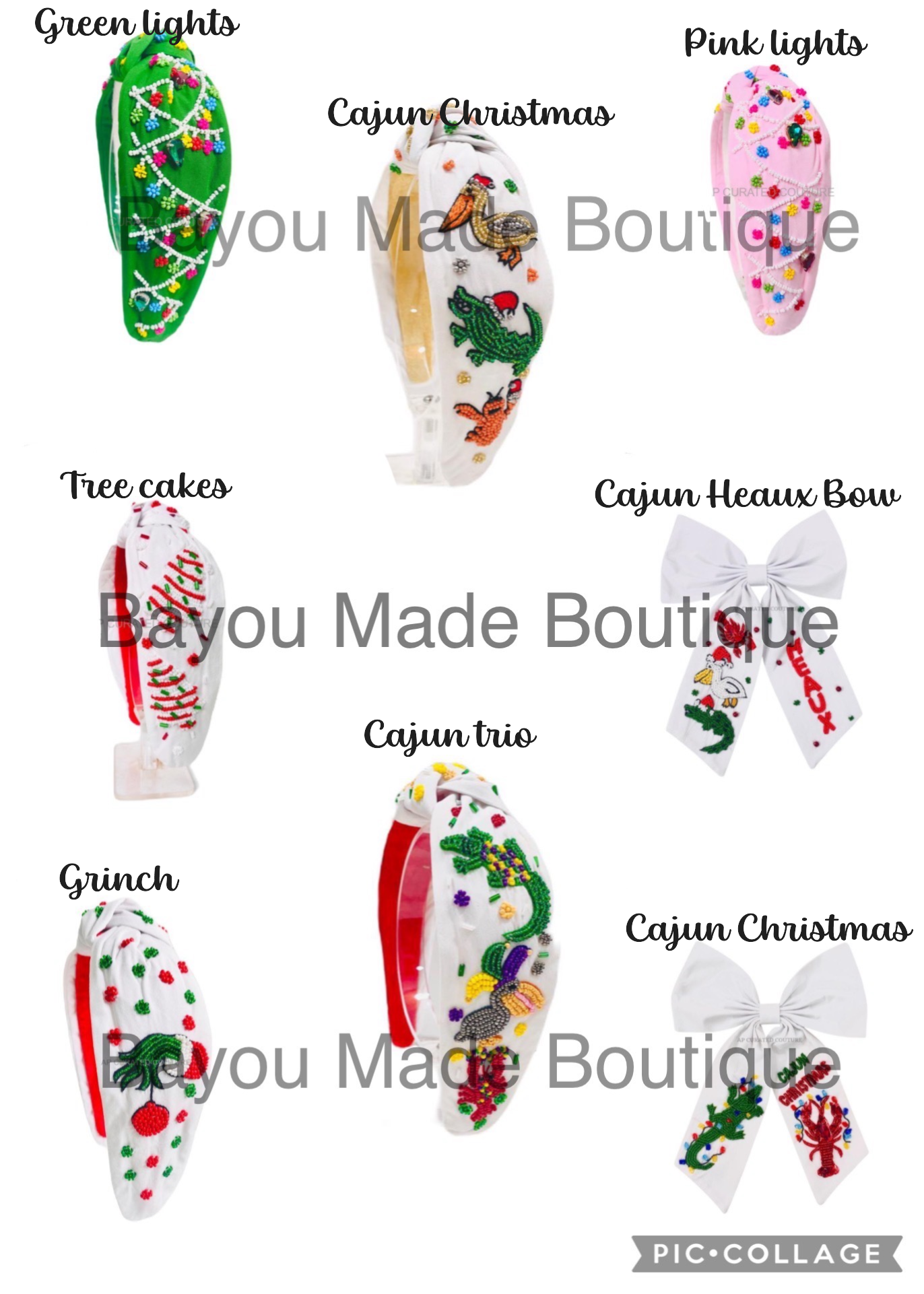 CHRISTMAS & CAJUN HEADBANDS & BOWS