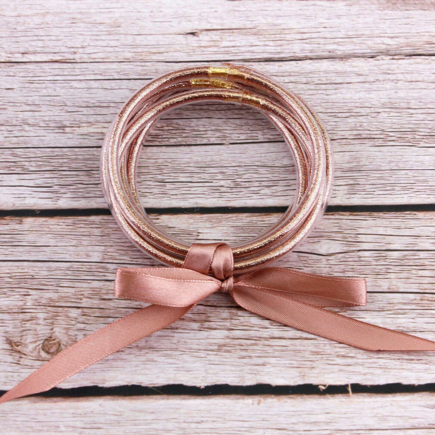 Rose Gold Glitter Jelly Bangles Bracelets