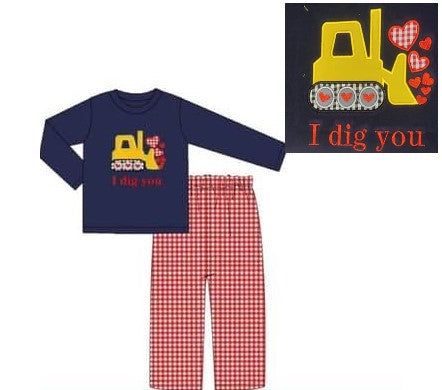 Valentine I dig you pants set