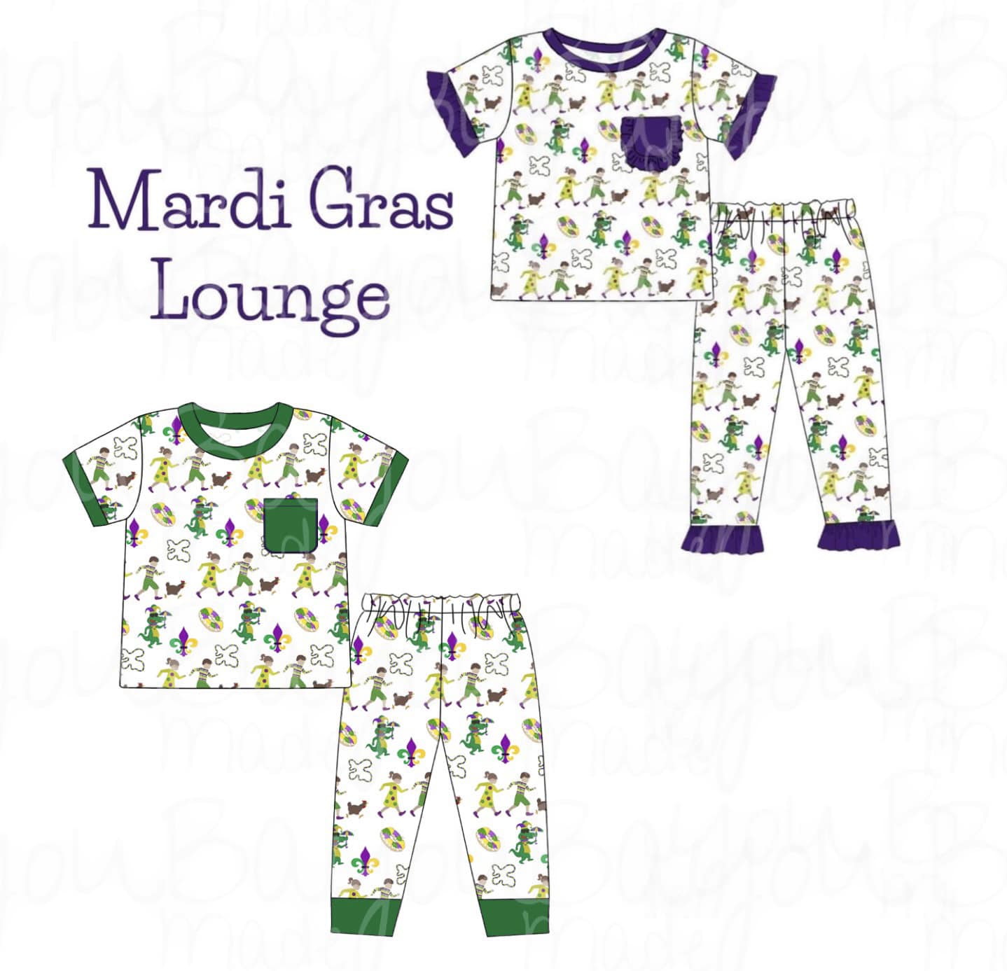 BMB’s Custom Mardi Gras pjs
