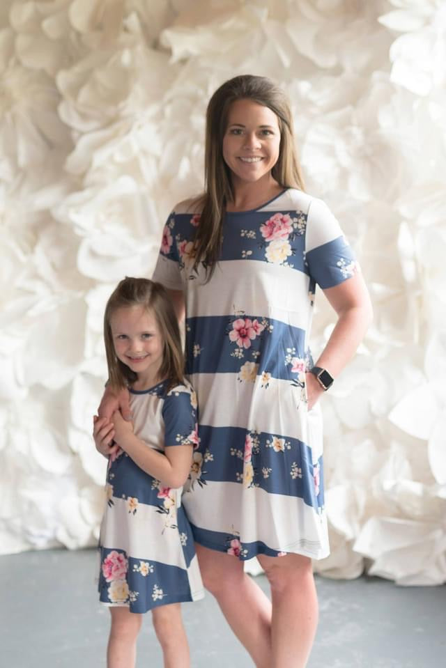 Mom & Me striped floral dress