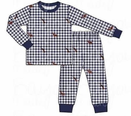 Boys Hunting Embroidered Pj Set