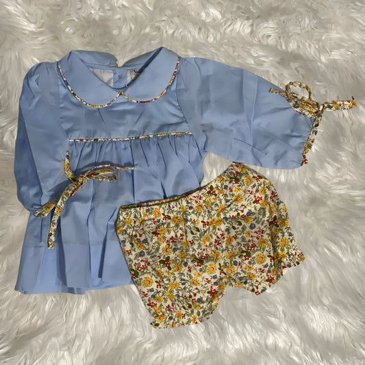 Yellow Floral + Sky Blue Fall Set