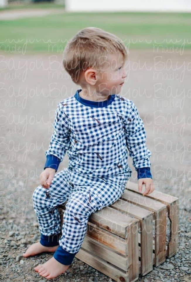 Boys Hunting Embroidered Pj Set